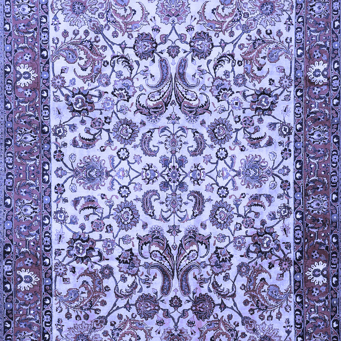 Machine Washable Persian Blue Traditional Rug, wshtr406blu