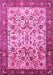 Machine Washable Persian Pink Traditional Rug, wshtr406pnk