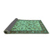 Sideview of Persian Turquoise Traditional Rug, tr406turq