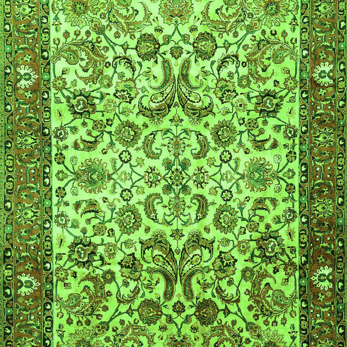 Serging Thickness of Machine Washable Persian Green Traditional Area Rugs, wshtr406grn