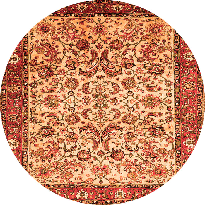 Square Persian Orange Traditional Rug, tr406org
