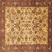Square Persian Brown Traditional Rug, tr406brn