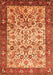 Serging Thickness of Machine Washable Persian Orange Traditional Area Rugs, wshtr406org