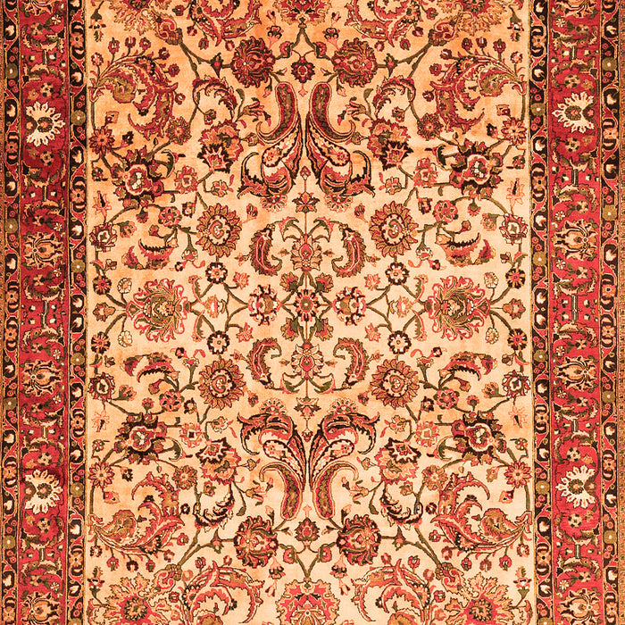 Serging Thickness of Machine Washable Persian Orange Traditional Area Rugs, wshtr406org