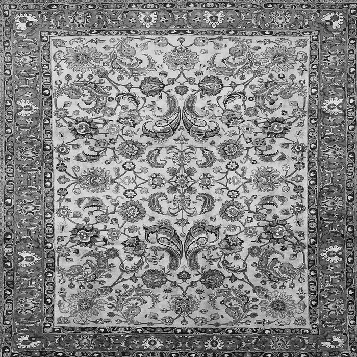 Round Machine Washable Persian Gray Traditional Rug, wshtr406gry