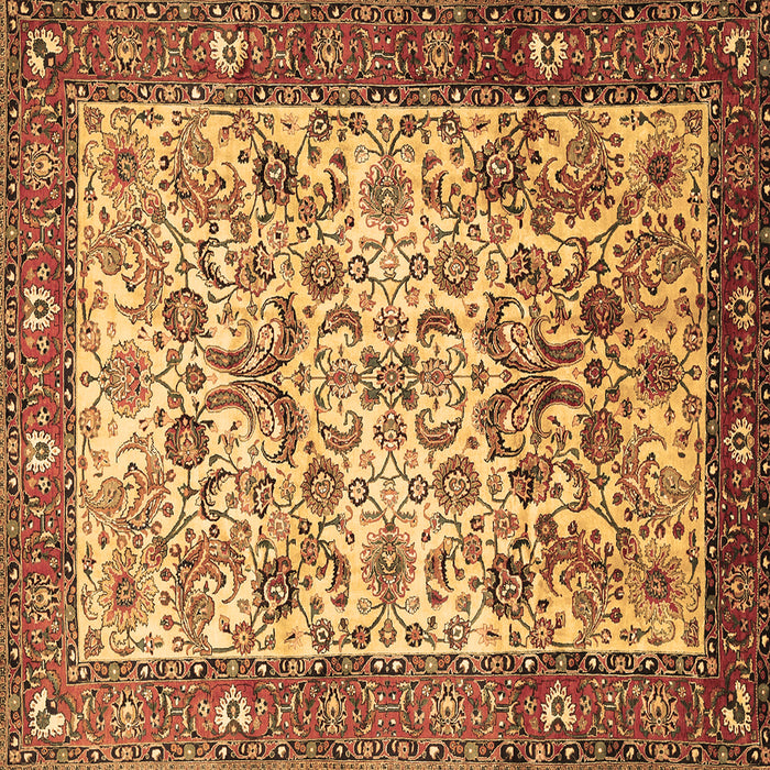 Square Machine Washable Persian Brown Traditional Rug, wshtr406brn