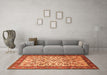 Machine Washable Persian Orange Traditional Area Rugs in a Living Room, wshtr406org