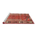 Sideview of Machine Washable Traditional Light Copper Gold Rug, wshtr407