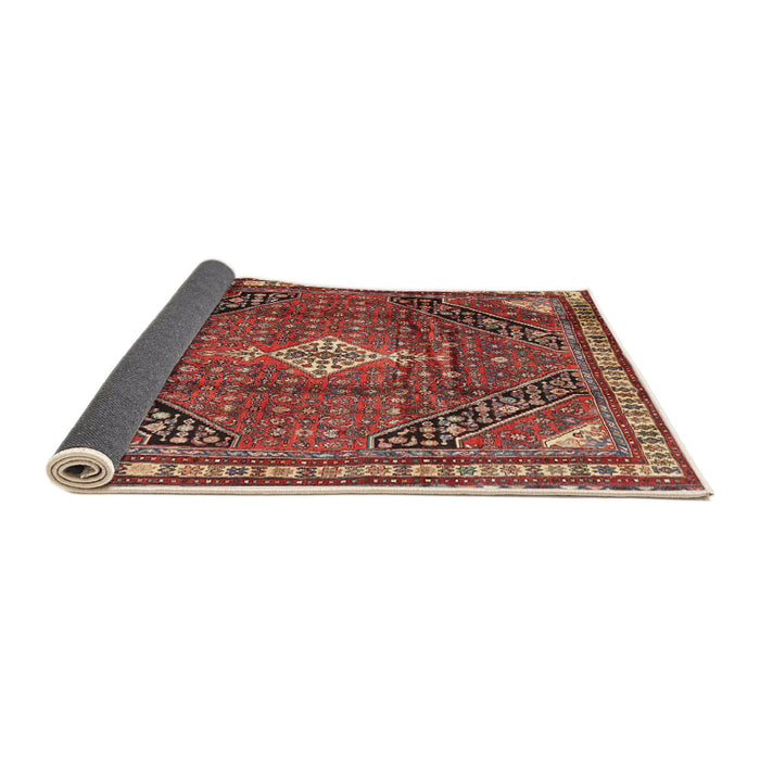 Sideview of Traditional Orange Salmon Pink Persian Rug, tr4070