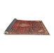 Sideview of Traditional Orange Salmon Pink Persian Rug, tr4070