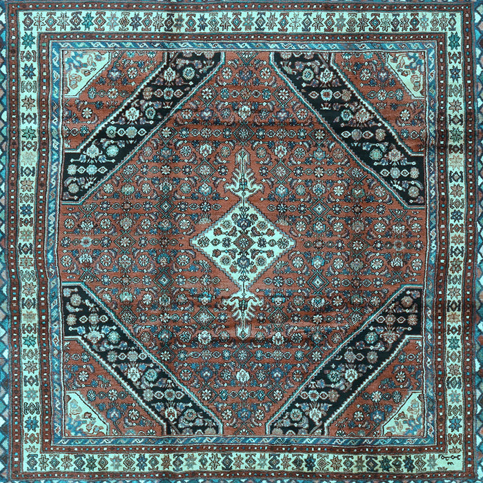 Square Machine Washable Persian Light Blue Traditional Rug, wshtr4070lblu