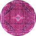 Round Persian Pink Traditional Rug, tr4070pnk