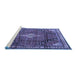 Sideview of Machine Washable Persian Blue Traditional Rug, wshtr4070blu