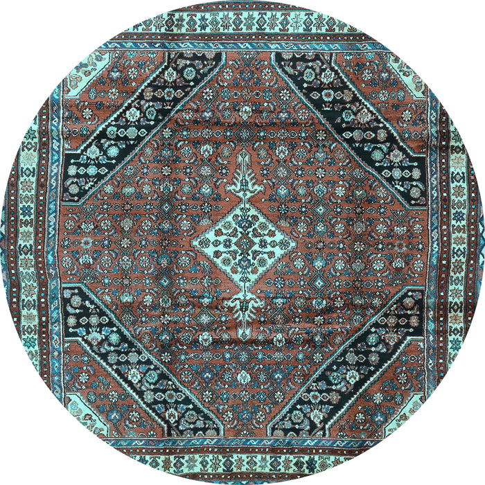 Round Persian Light Blue Traditional Rug, tr4070lblu
