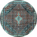 Round Persian Light Blue Traditional Rug, tr4070lblu