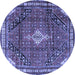 Round Persian Blue Traditional Rug, tr4070blu