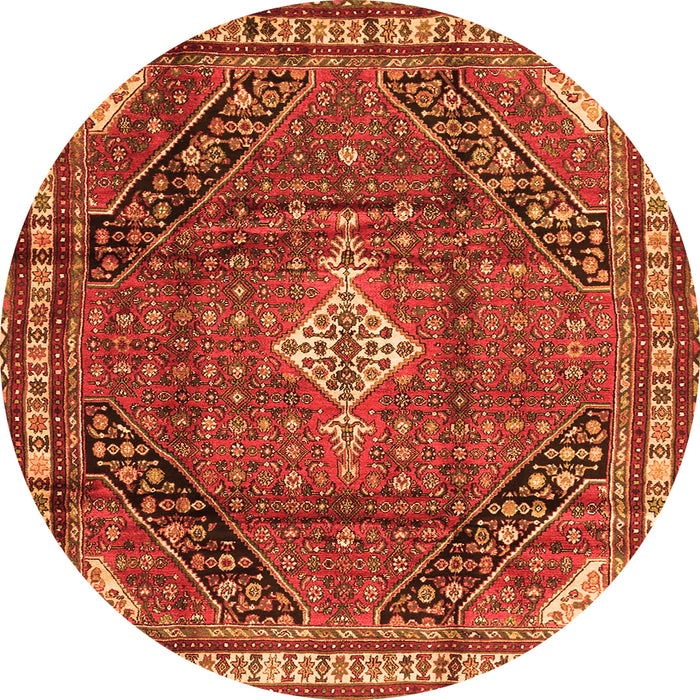 Machine Washable Persian Orange Traditional Area Rugs, wshtr4070org