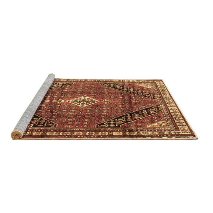 Sideview of Machine Washable Persian Brown Traditional Rug, wshtr4070brn