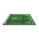 Sideview of Machine Washable Persian Emerald Green Traditional Area Rugs, wshtr4070emgrn