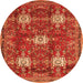 Square Persian Orange Traditional Rug, tr4071org