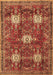 Machine Washable Persian Brown Traditional Rug, wshtr4071brn