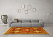 Machine Washable Persian Yellow Traditional Rug in a Living Room, wshtr4071yw