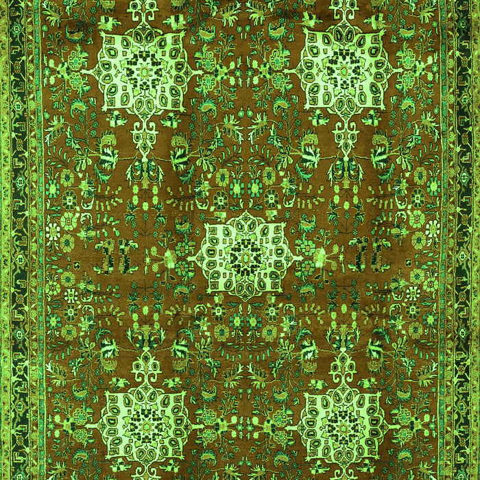 Serging Thickness of Machine Washable Persian Green Traditional Area Rugs, wshtr4071grn