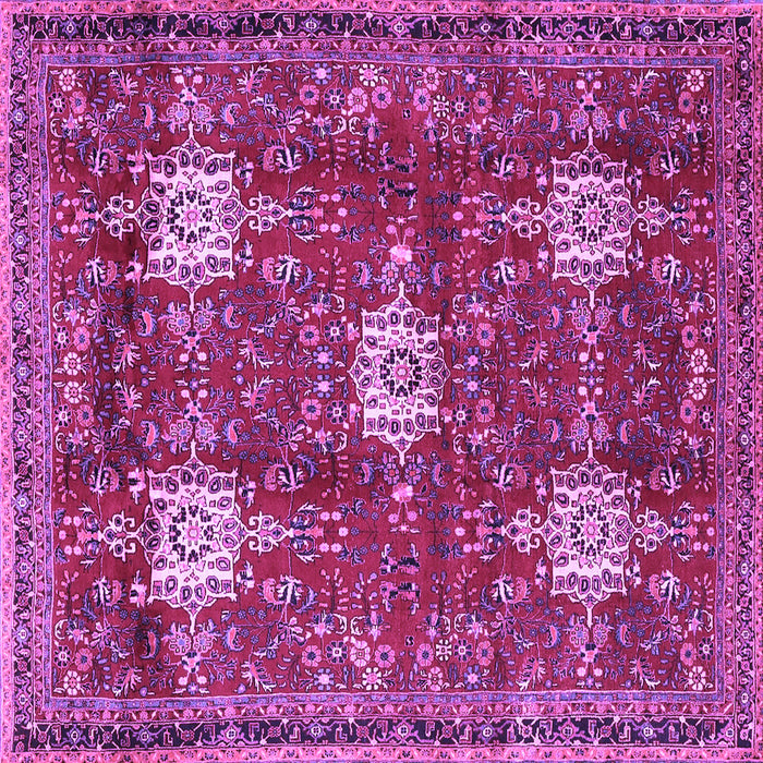Square Machine Washable Persian Purple Traditional Area Rugs, wshtr4071pur