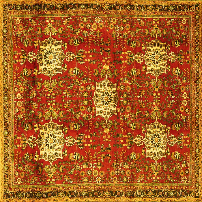 Square Persian Yellow Traditional Rug, tr4071yw