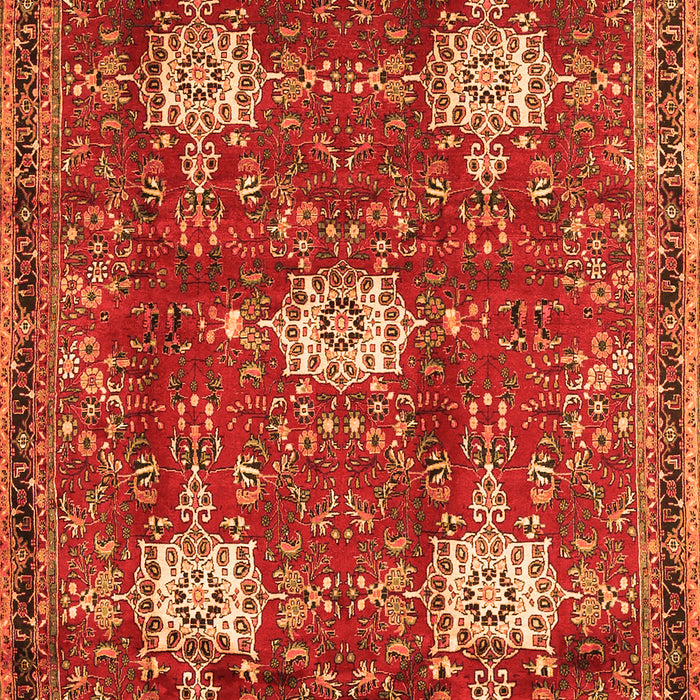 Serging Thickness of Machine Washable Persian Orange Traditional Area Rugs, wshtr4071org