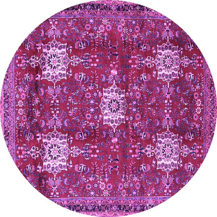 Round Persian Purple Traditional Rug, tr4071pur