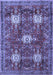 Machine Washable Persian Blue Traditional Rug, wshtr4071blu