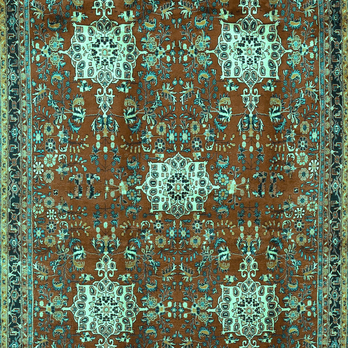 Machine Washable Persian Turquoise Traditional Area Rugs, wshtr4071turq