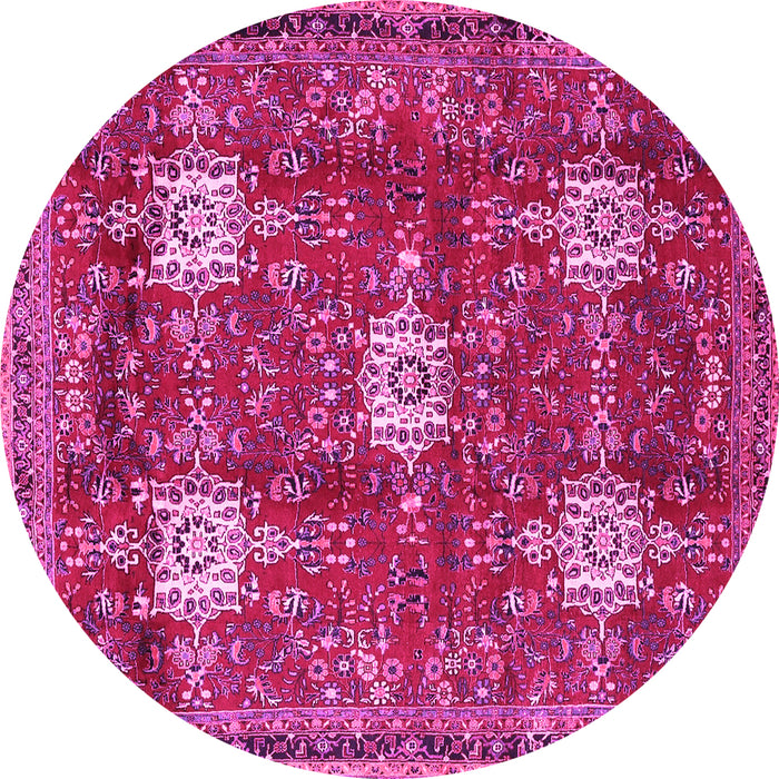Round Persian Pink Traditional Rug, tr4071pnk