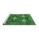 Sideview of Machine Washable Persian Emerald Green Traditional Area Rugs, wshtr4071emgrn