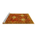 Sideview of Machine Washable Persian Yellow Traditional Rug, wshtr4071yw