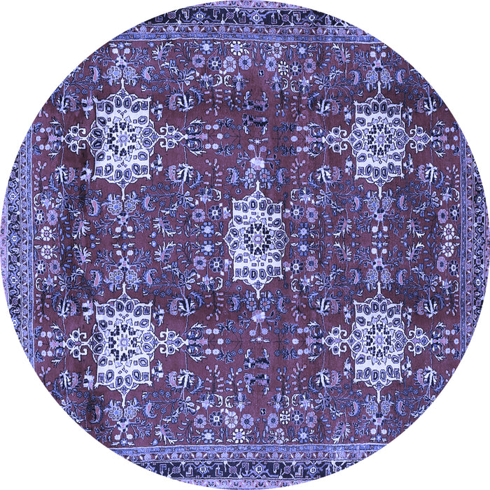 Round Persian Blue Traditional Rug, tr4071blu