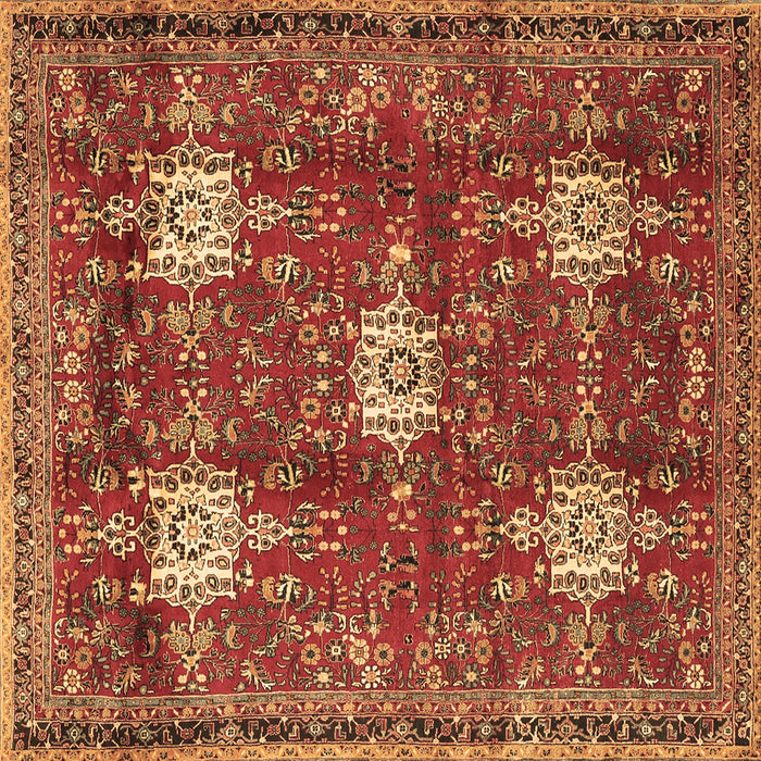 Square Persian Brown Traditional Rug, tr4071brn
