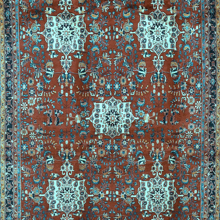 Machine Washable Persian Light Blue Traditional Rug, wshtr4071lblu