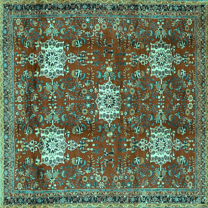 Square Persian Turquoise Traditional Rug, tr4071turq