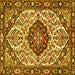 Square Machine Washable Persian Yellow Traditional Rug, wshtr4072yw