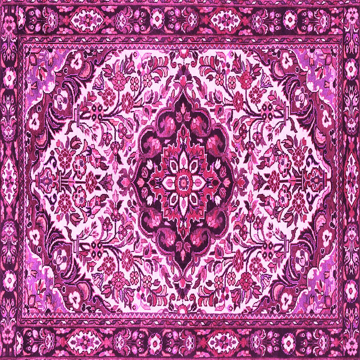 Square Machine Washable Persian Pink Traditional Rug, wshtr4072pnk