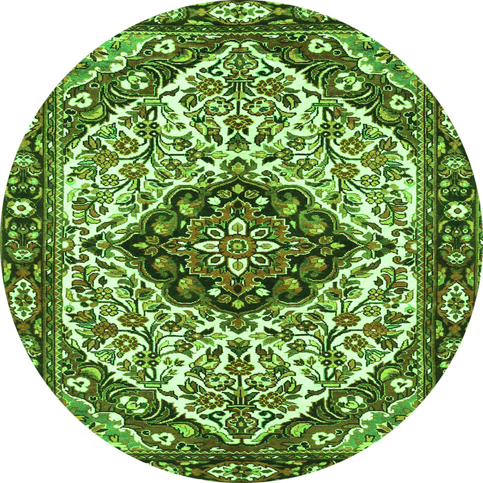 Square Persian Green Traditional Rug, tr4072grn