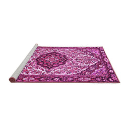 Sideview of Machine Washable Persian Pink Traditional Rug, wshtr4072pnk