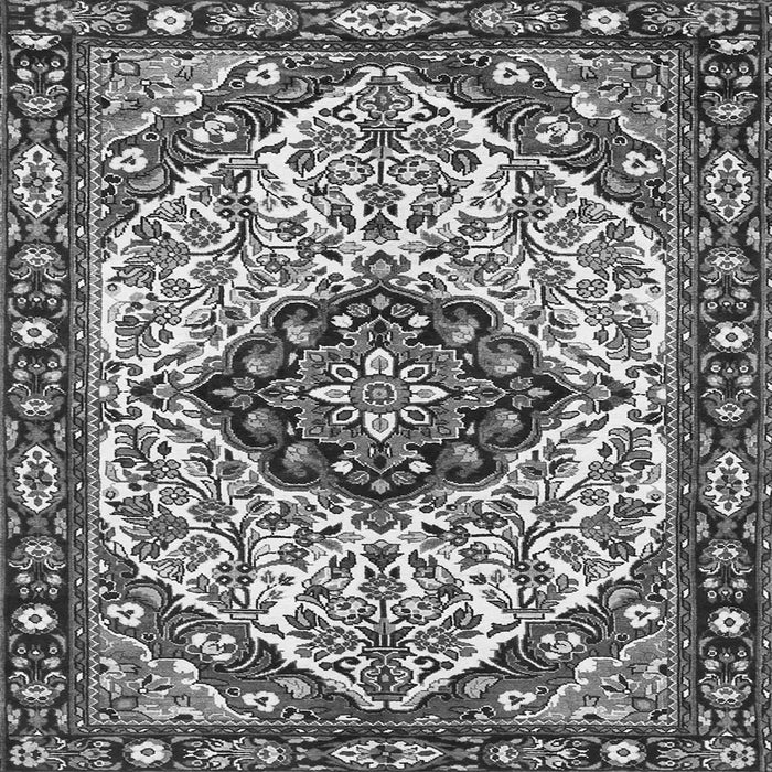 Round Machine Washable Persian Gray Traditional Rug, wshtr4072gry