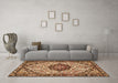 Machine Washable Persian Brown Traditional Rug in a Living Room,, wshtr4072brn