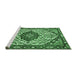 Sideview of Machine Washable Persian Emerald Green Traditional Area Rugs, wshtr4072emgrn