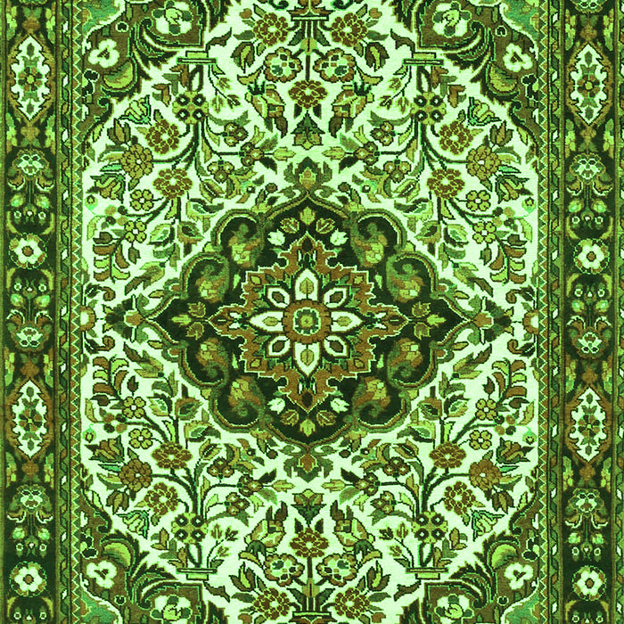 Serging Thickness of Machine Washable Persian Green Traditional Area Rugs, wshtr4072grn