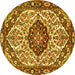 Round Persian Yellow Traditional Rug, tr4072yw