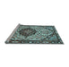 Sideview of Machine Washable Persian Light Blue Traditional Rug, wshtr4072lblu